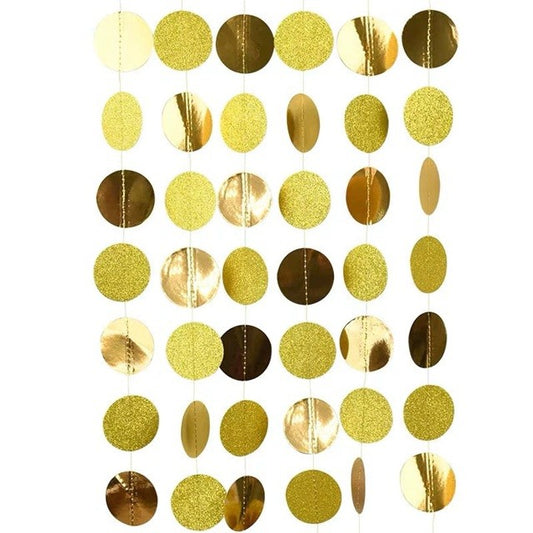 Banner cu Cerculete, Flippy, Tip Franjuri, 4 m, Rola de Ata Inclusa, Auriu