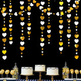 Banner cu Inimioare, Vivimall, Tip Franjuri, 4 m, Rola de Ata Inclusa, Auriu/Alb - vivimall.ro