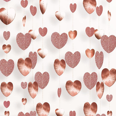 Banner Cu Inimioare, Tip Franjuri, 4 M, Rola De Ata Inclusa, Cu Sclipici - vivimall.ro