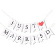 Banner Decorativ, Vivimall, Model Just Married, Tematica Nunta, Alb-Negru - vivimall.ro