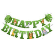 Banner Happy Birthday 100x200 cm, Vivimall, Rola de Ata Inclusa, Tematica Jungle, Verde - vivimall.ro