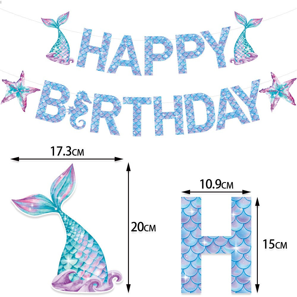 Banner Happy Birthday Mermaid | Mermaidia - vivimall.ro