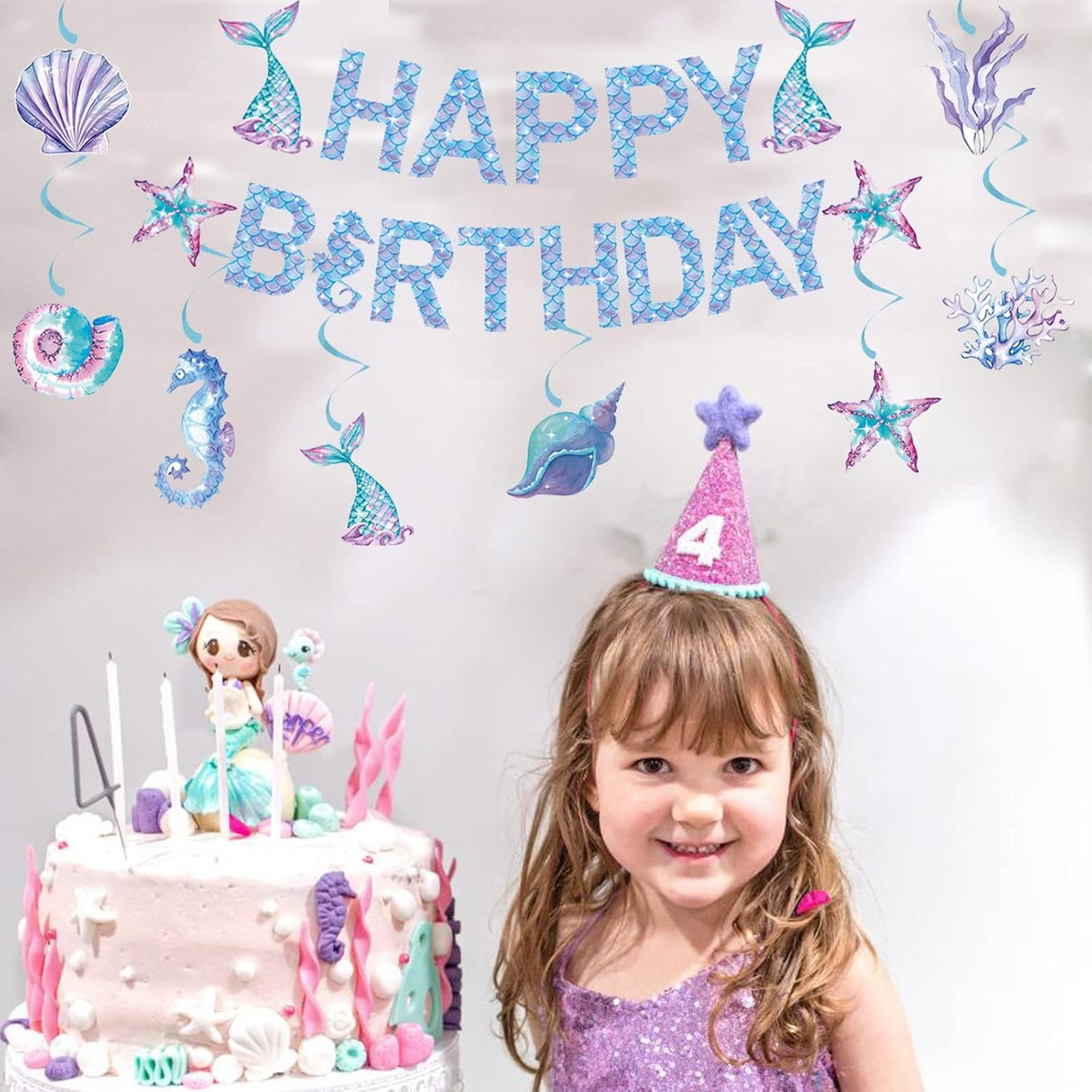 Banner Happy Birthday Mermaid | Mermaidia - vivimall.ro