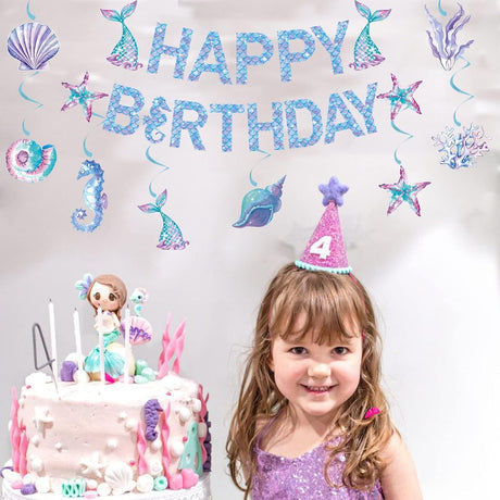 Banner Happy Birthday Mermaid | Mermaidia - vivimall.ro