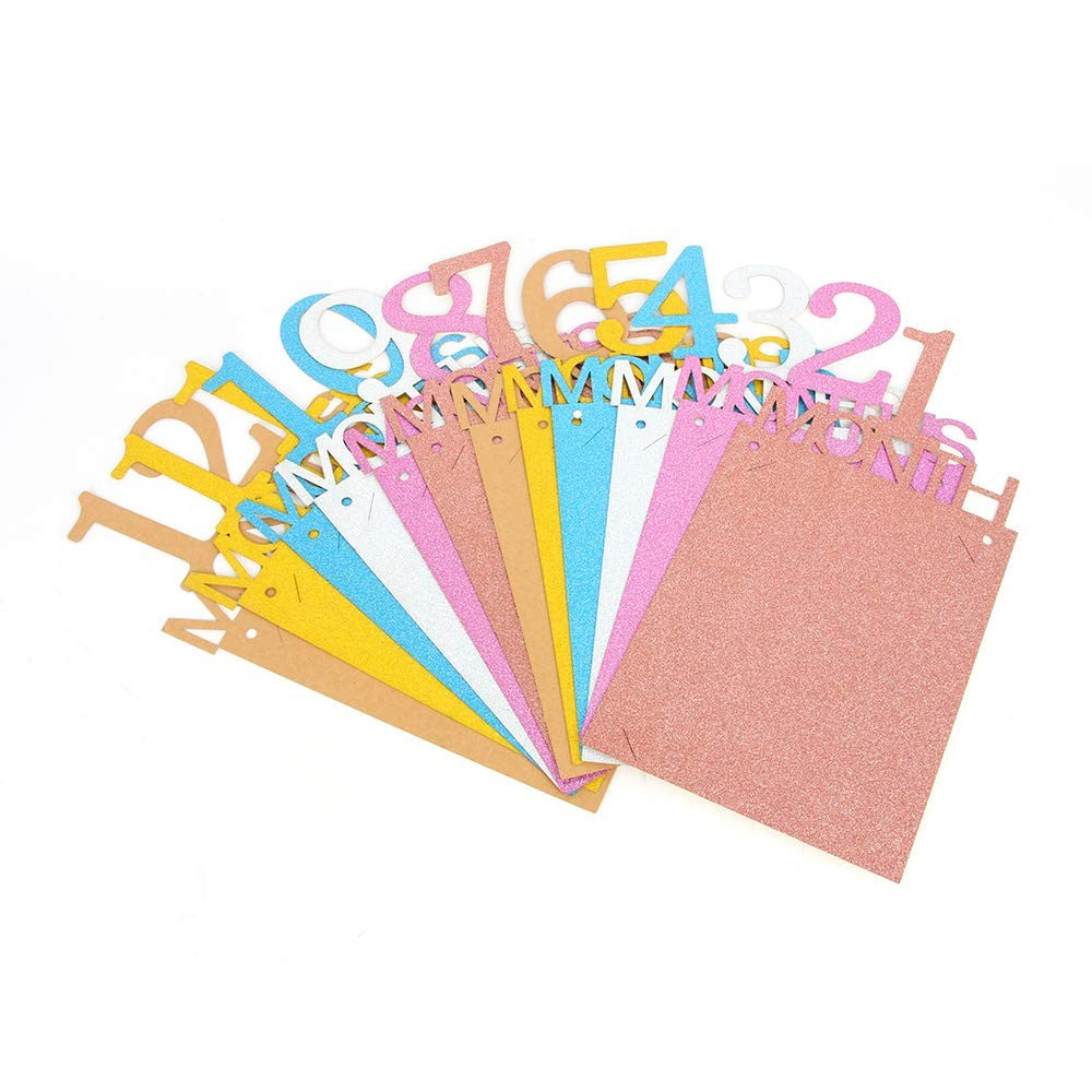 Banner Pentru Poze, Tema Prima Aniversare, Model Primele 12 Luni, Rola Ata Inclusa