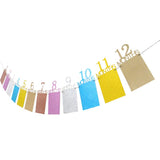 Banner Pentru Poze, Tema Prima Aniversare, Model Primele 12 Luni, Rola Ata Inclusa