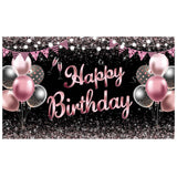 Banner Tip Fundal pentru Poze, Vivimall, din Panza, 185 x 110 cm, Sfoara 6 m, Prindere in 4 Colturi, Negru/Roz - vivimall.ro