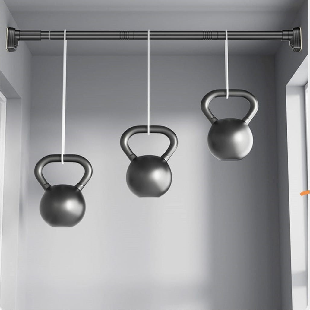 Bara Telescopica Multifunctionala, Flippy, din Otel Inoxidabil si ABS, Utilizare Universala, Extensie 185 - 205 cm, Fara Perforare Perete, Gri