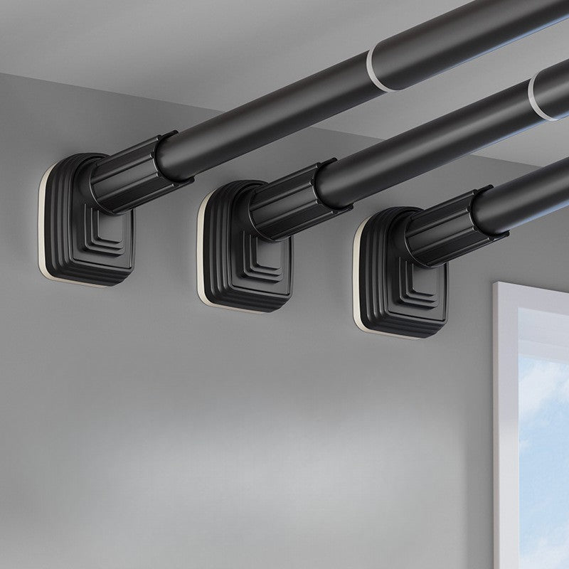 Bara Telescopica Multifunctionala, Din Otel Inoxidabil Si Abs, Utilizare Universala, Extensie 185 - 205 Cm, Fara Perforare Perete, Negru - vivimall.ro