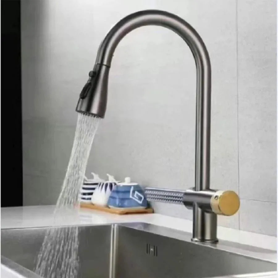 Baterie Bucătărie Duș Extractibil Inox Gri YB1500N | YBHome - vivimall.ro
