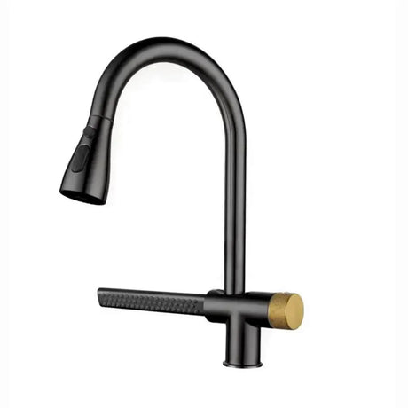Baterie Bucătărie Duș Extractibil Inox Negru YB1500H | YBHome - vivimall.ro