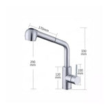 Baterie Bucatarie Cu Dus Extractibil Starke Cf019, Monocomanda, Inox, Cartus Ceramic - vivimall.ro