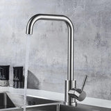 Baterie Bucatarie Monocomanda Pipa Pivotanta Cartus Ceramic Inox Satinat Racorduri Kit Fixare Incluse Cf002 - vivimall.ro