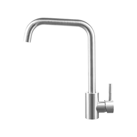 Baterie Bucatarie Monocomanda Pipa Pivotanta Cartus Ceramic Inox Satinat Racorduri Kit Fixare Incluse Cf002 - vivimall.ro