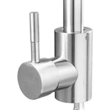 Baterie Bucatarie Monocomanda Pipa Pivotanta Cartus Ceramic Inox Satinat Racorduri Kit Fixare Incluse Cf002 - vivimall.ro