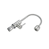 Baterie Bucatarie Pipa Flexibila 2 Jeturi Cartus Ceramic Inox Satinat Racorduri Incluse Cf031 - vivimall.ro