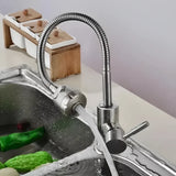Baterie Bucatarie Pipa Flexibila 2 Jeturi Cartus Ceramic Inox Satinat Racorduri Incluse Cf031 - vivimall.ro
