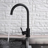 Baterie Bucatarie Monocomanda Pipa Pivotanta Cartus Ceramic Inox Satin Racorduri Kit Fixare Incluse Hs001 - vivimall.ro