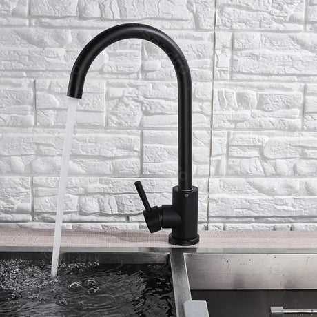 Baterie Bucatarie Monocomanda Pipa Pivotanta Cartus Ceramic Inox Satin Racorduri Kit Fixare Incluse Hs001 - vivimall.ro