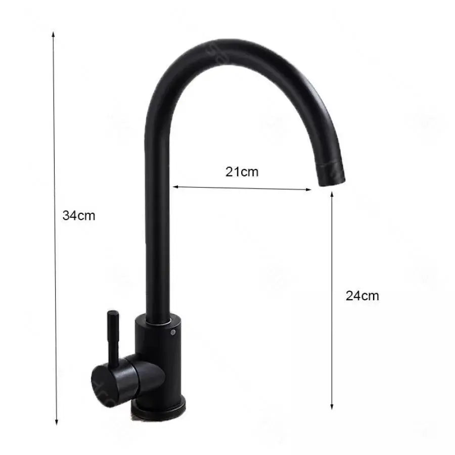 Baterie Bucatarie Monocomanda Pipa Pivotanta Cartus Ceramic Inox Satin Racorduri Kit Fixare Incluse Hs001 - vivimall.ro