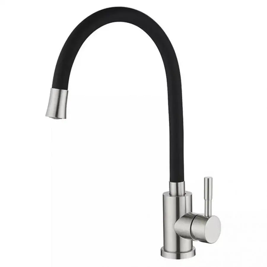 Baterie De Bucatarie Cu Pipa Flexibila, Inox Sus304, Satinat - vivimall.ro