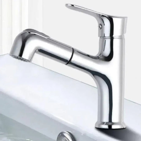Baterie Cu Dus Extractibil, Alama Sanitara, Crom - vivimall.ro