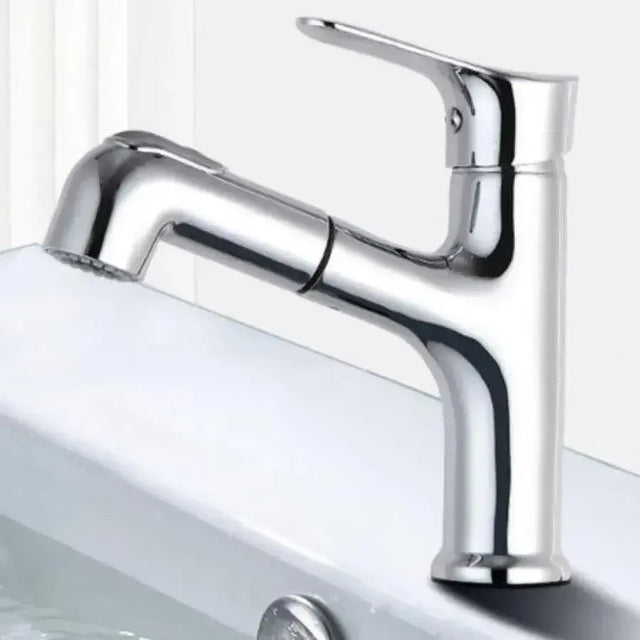 Baterie Cu Dus Extractibil, Alama Sanitara, Crom - vivimall.ro