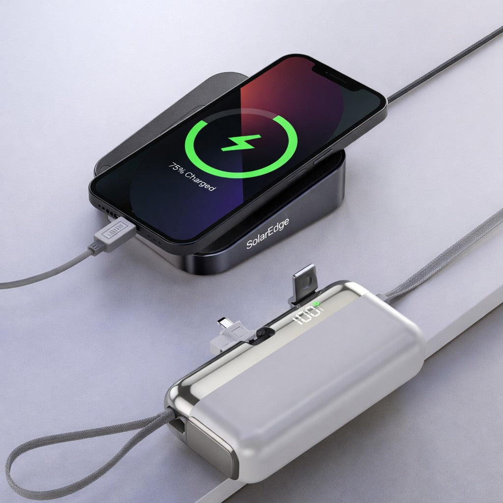 Baterie Externa, Flippy, Power Bank, Capsule, 10000 mAh, Design Compact, Incarcare Rapida, Compatibilitate Universala, 9 x 5 x 2,5 cm, Alb - vivimall.ro