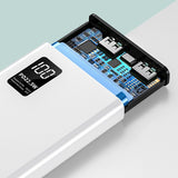 Baterie Externa Powerbank, Vivimall, Ultra-Subtire cu Ecran Digital, Compatibilitate Universala, TYPE-C si USB x2, 10000 mAh, Power Delivery 22.5W, 144x66x16 mm, Alb - vivimall.ro