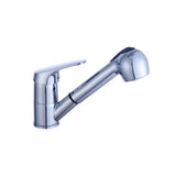 Baterie Tip Frizerie Cu Dus Extractabil, Aliaj, Crom - vivimall.ro