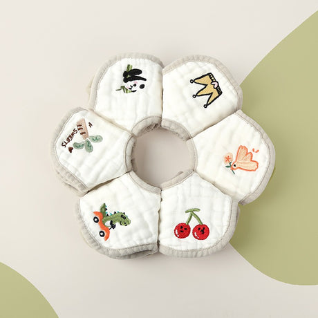 Baveta Tip Floare, Din Bumbac, Pentru Copii 0-12 Luni, Rezistenta La Apa, 8 Straturi - vivimall.ro