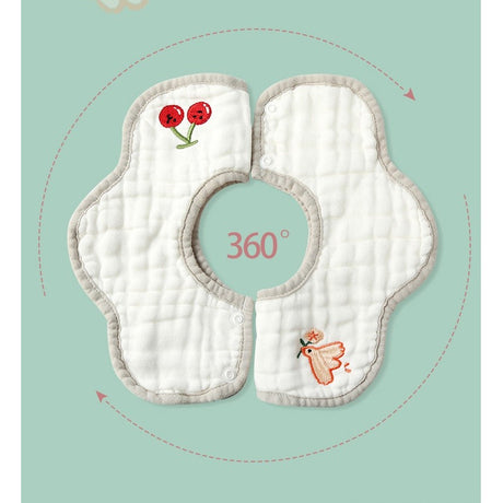 Baveta Tip Floare, Din Bumbac, Pentru Copii 0-12 Luni, Rezistenta La Apa, 8 Straturi - vivimall.ro