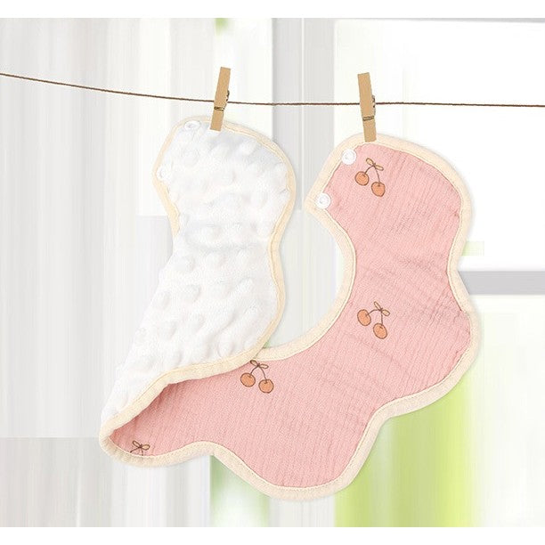 Baveta Tip Floare, Din Bumbac, Pentru Copii 0-12 Luni, Rezistenta La Apa, Cu Capse - vivimall.ro