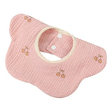 Baveta Tip Floare, Din Bumbac, Pentru Copii 0-12 Luni, Rezistenta La Apa, Cu Capse - vivimall.ro