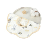 Baveta Tip Floare, Din Bumbac, Pentru Copii 0-12 Luni, Rezistenta La Apa, Cu Capse - vivimall.ro