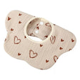Baveta Tip Floare, Din Bumbac, Pentru Copii 0-12 Luni, Rezistenta La Apa, Cu Capse, Crem - vivimall.ro