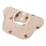 Baveta Tip Floare, Din Bumbac, Pentru Copii 0-12 Luni, Rezistenta La Apa, Cu Capse, Crem - vivimall.ro