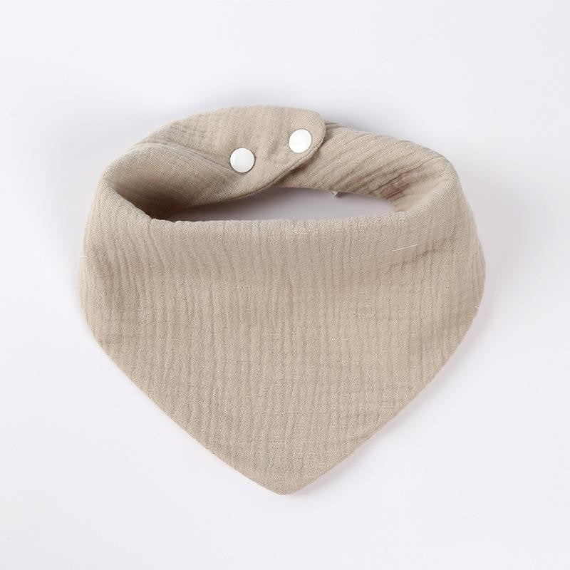 Baveta Triunghiulara, Flippy, din Bumbac, pentru Copii 0-12 Luni, 33x32 cm, Rezistenta la Apa, Crem