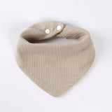 Baveta Triunghiulara, Flippy, din Bumbac, pentru Copii 0-12 Luni, 33x32 cm, Rezistenta la Apa, Crem