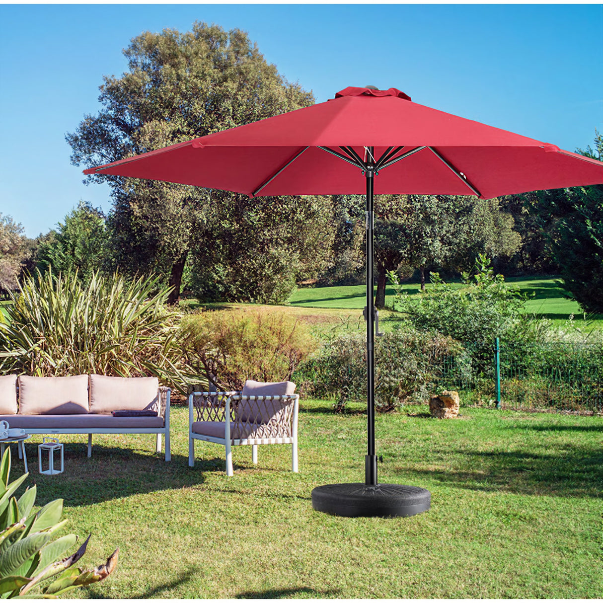 Baza Umbrela Din Plastic Rotunda, 22 Litri, Neagra - vivimall.ro