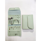 Set 16 Piese De Ingrijire Cosmetica, Pentru Manichiura, Pedichiura, Fata, Geanta Organizatoare Din Piele Ecologica Inclusa - vivimall.ro