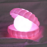 Lampa De Veghe, Model Scoica Cu Perla, Lumina Calda, Led, Baterii Incluse 3 X Lr44,