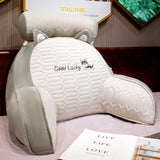 Perna Multifunctionala, Flippy, Spatar pentru Pat, Protectie Lombara, Marime Medie, 60 x 40 cm, din Latex, Model Catelus, Gri - vivimall.ro