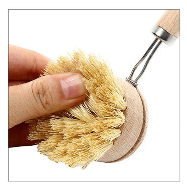 Perie de Curatat Vase si Alimente, Vivimall, din Lemn de Fag cu Coada, 24 x 5.8 cm, Perie din Sisal, Crem - vivimall.ro