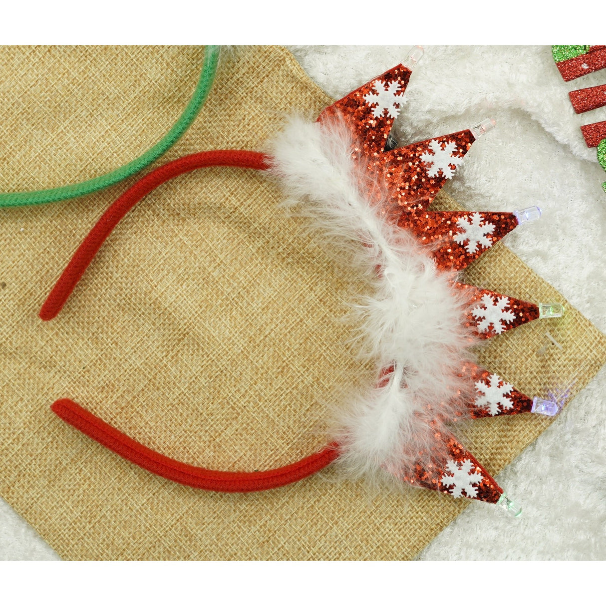 Bentita/cerc de Craciun, culoare rosie, marime standard, Vivimall - vivimall.ro