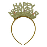 Bentita/cerc Happy Newyear, culoare auriu, marime standard, Vivimall - vivimall.ro
