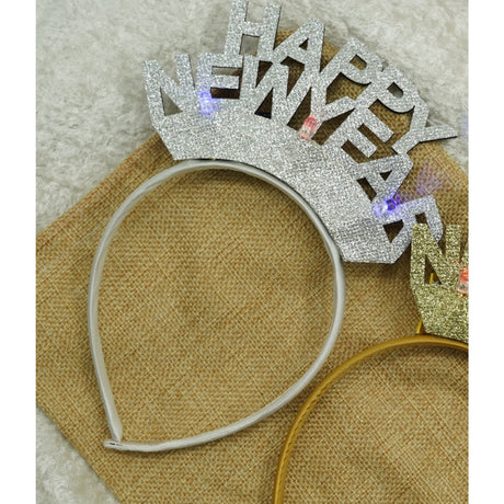 Bentita/Cerc Happy Newyear, Culoare Metalic, Marime Standard