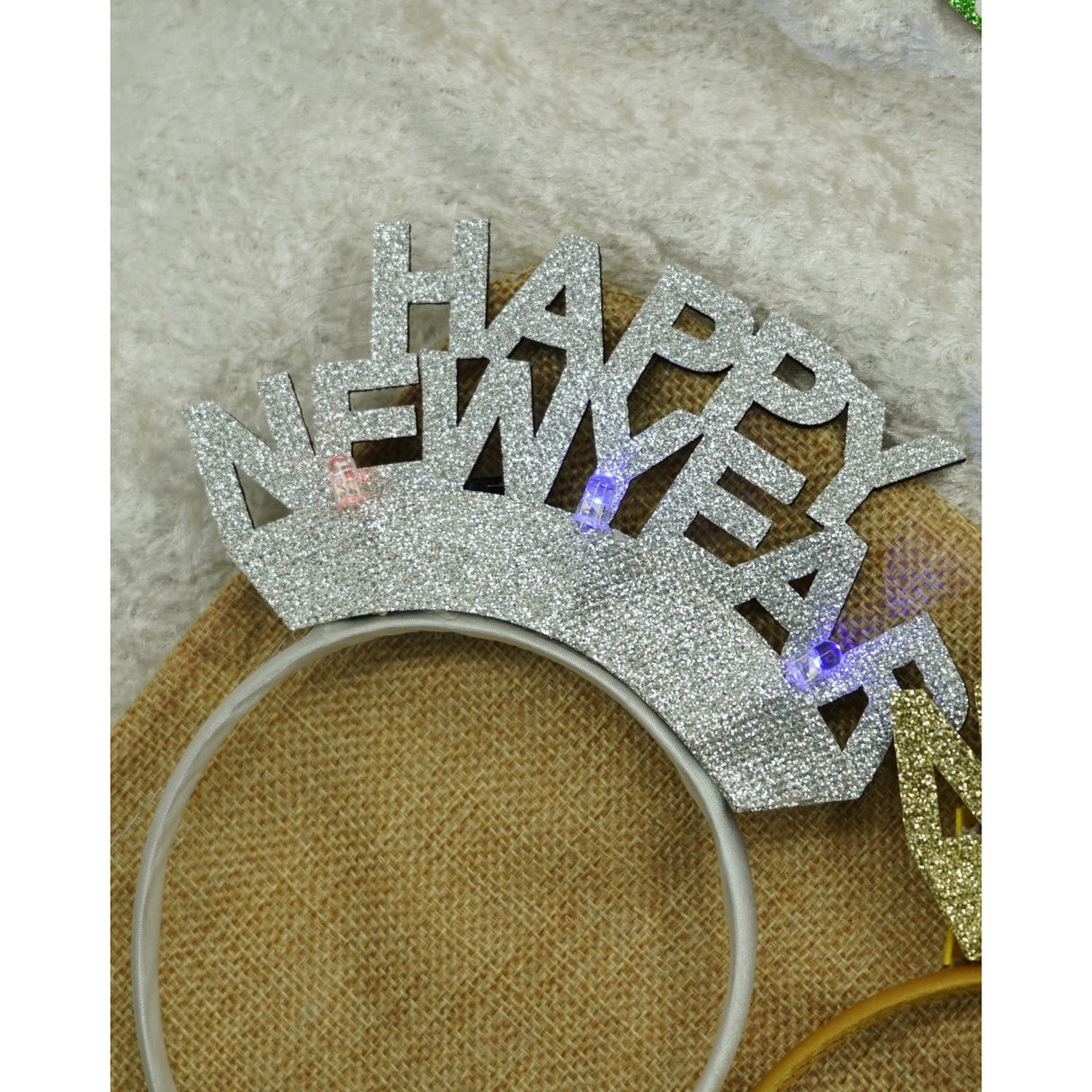 Bentita/Cerc Happy Newyear, Culoare Metalic, Marime Standard