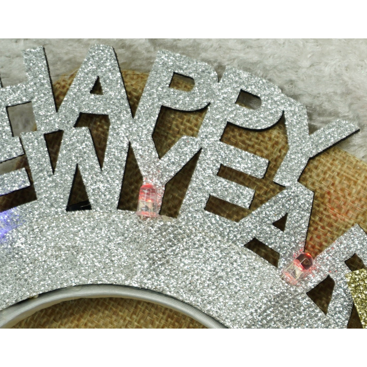 Bentita/Cerc Happy Newyear, Culoare Metalic, Marime Standard