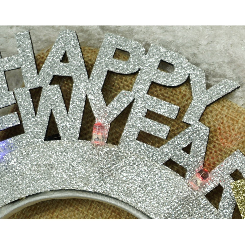 Bentita/Cerc Happy Newyear, Culoare Metalic, Marime Standard